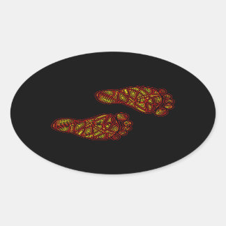 Adesivo Oval Pegadas de Bebê