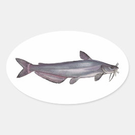 Adesivo Oval Peixe-gato azul