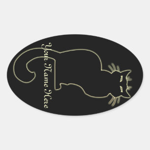 Adesivo Oval Pentes de Gato Personalizados Pentes de Gato