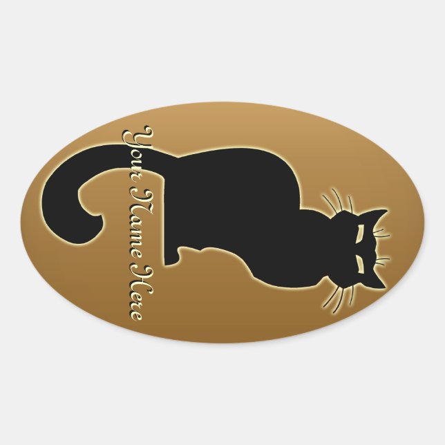 Adesivo Oval Pentes de Gato Personalizados Pentes de Gato (Frente)