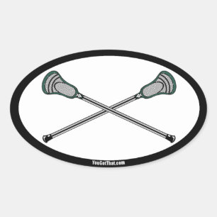 Adesivo Oval Pentes de Lacrosse Verde