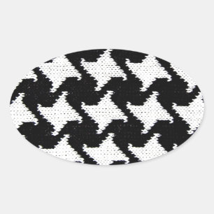 Adesivo Oval Pepita preto e branco