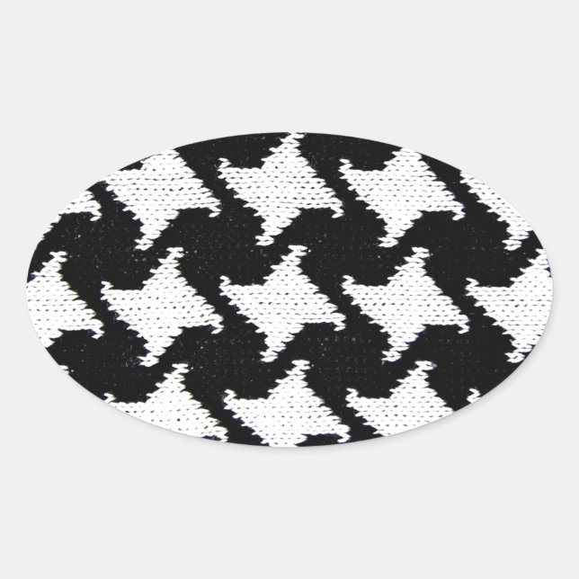 Adesivo Oval Pepita preto e branco (Frente)