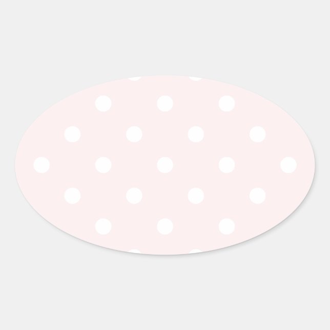 Adesivo Oval Pequenas Bolinhas - Branco a rosa pálido (Frente)