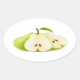 Adesivo Oval Peras verdes