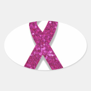 Adesivo Oval percepção sequencial do cancer de mama rosa