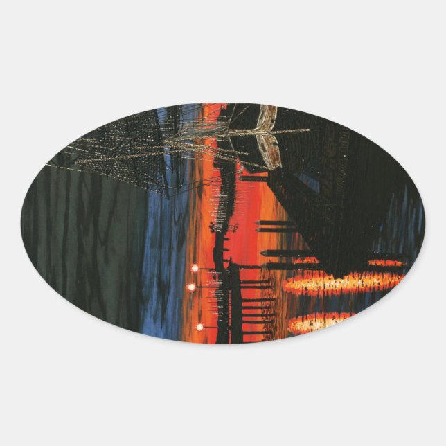 Adesivo Oval Peregrino no ponto Dana do amanhecer (Frente)