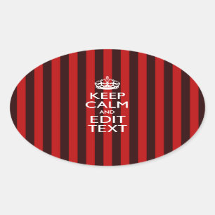 Adesivo Oval Personalizado mantenha a calma seu texto em