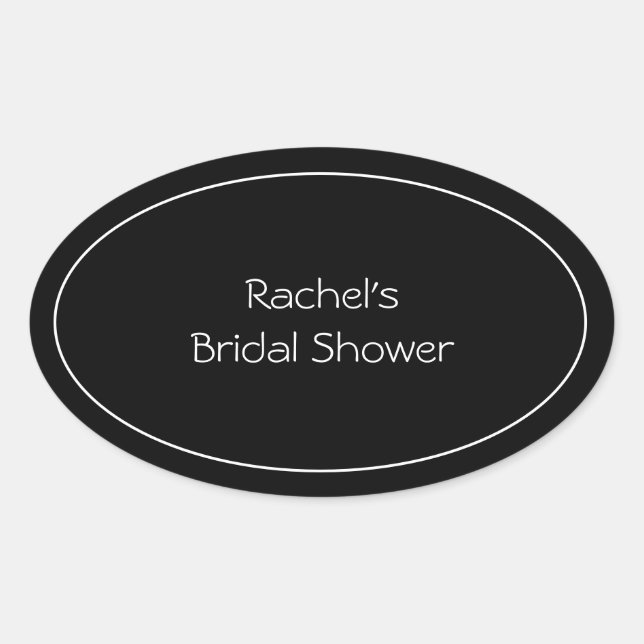 Adesivo Oval Personalizado Preto (Frente)