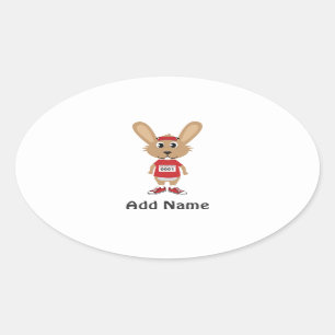 Adesivo Oval Personalizar Coelhinho em Execução