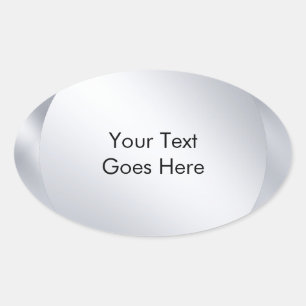 Adesivo Oval Personalize Adicione Seu Texto Visual Metálico Pra