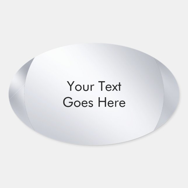 Adesivo Oval Personalize Adicione Seu Texto Visual Metálico Pra (Frente)
