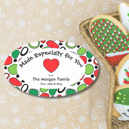 Adesivo Oval Personalized Holiday Gift Label - Custom Sticker