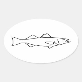 Adesivo Oval Pesca Com Água Salgada - Baixo Estimulado