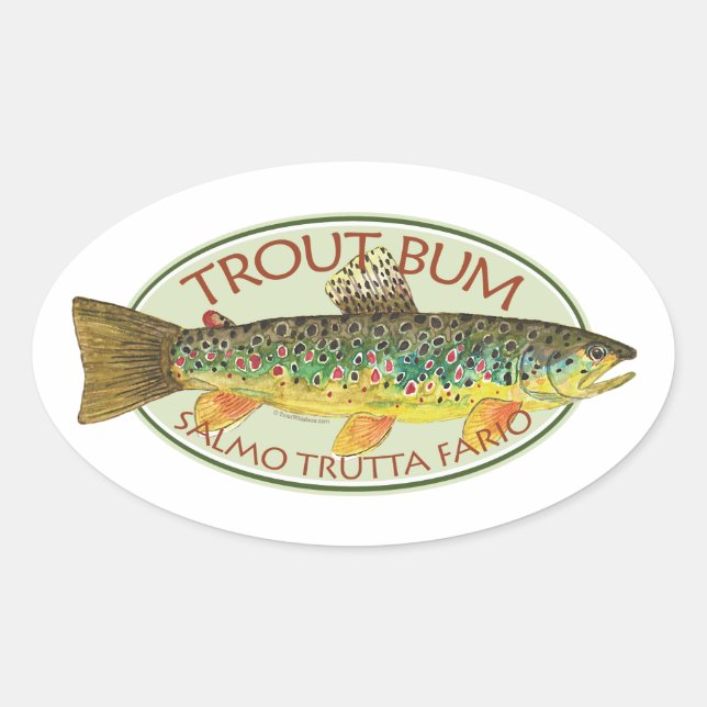 Adesivo Oval Pesca com mosca (Frente)