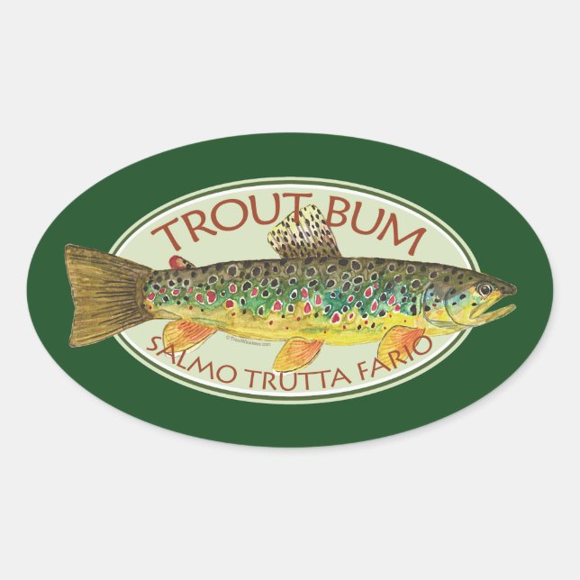 Adesivo Oval Pesca com mosca (Frente)