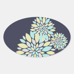 Adesivo Oval Pétalas de Flor Cor Pastel Mágico
