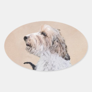 Adesivo Oval Petit Basset Griffon Vendéen - Pintura de cães