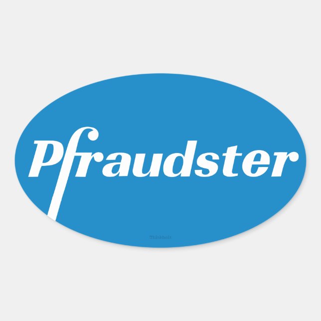 Adesivo Oval Pfraudster - Pfizer Classic Logo Parody Stickers (Frente)