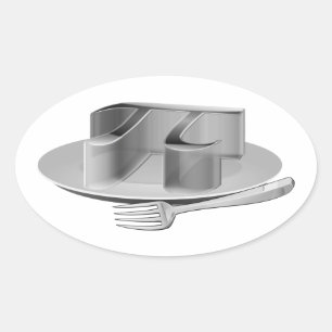 Adesivo Oval Pi em Prata