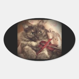 Adesivo Oval Picante de Cat (OVAL) por RoseWrite