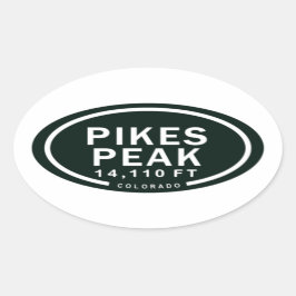 Adesivo Oval Pikes Pico 14.110 FT Colorado Rocky Mountain