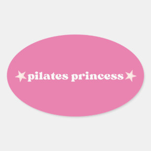 Adesivo Oval Pilates Princess Pink Heart Design