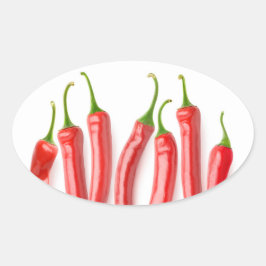 Adesivo Oval Pimenta quente vermelha