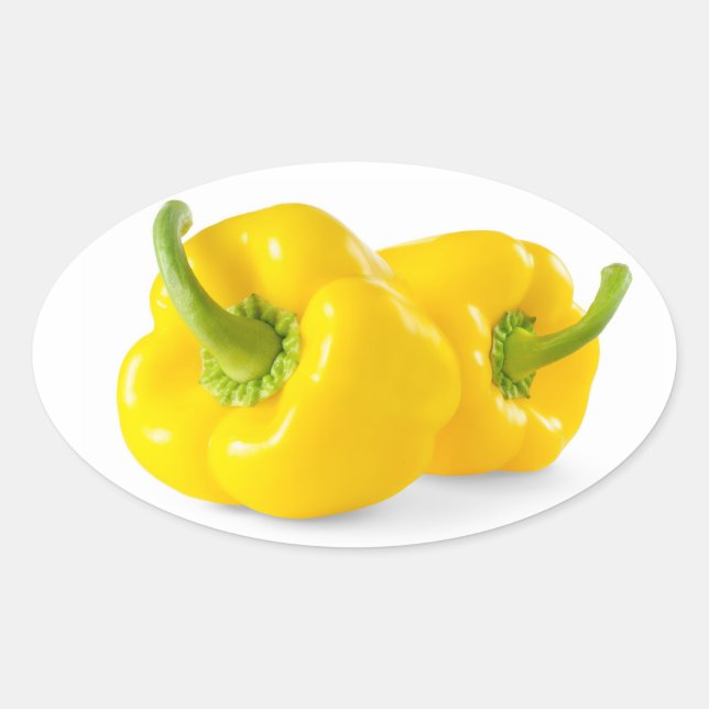 Adesivo Oval Pimentos amarelos (Frente)