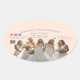 Adesivo Oval Pink Bridal Bliss Celebrate Love Happiness Wedding