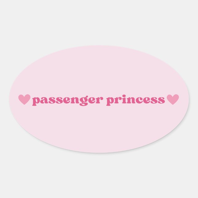Adesivo Oval Pink Passenger Princess Sticker - Diversão da Desi (Frente)