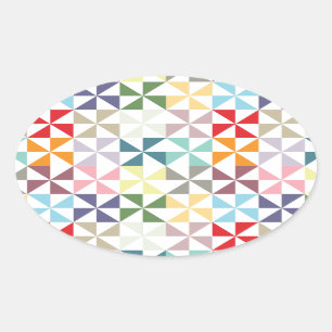Adesivo Oval Pino Geométrico Colorido