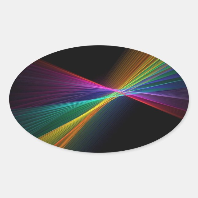 Adesivo Oval Pinpoint Rainbow Orgulho gay LGBT Oval Sticker (Frente)