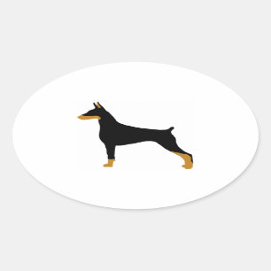 Adesivo Oval pinscher do doberman