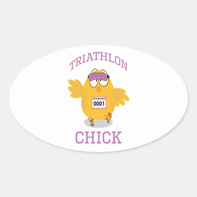 Adesivo Oval Pintinho de Triathlon (Frente)