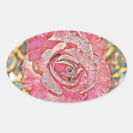 Adesivo Oval Pintor aquoso rosa-rosa-rosa