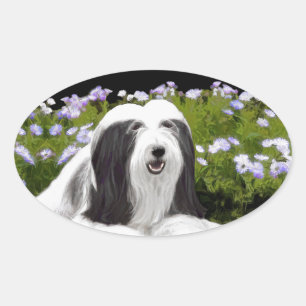 Adesivo Oval Pintura Collie com Manteiga - Arte Cachorra Origin