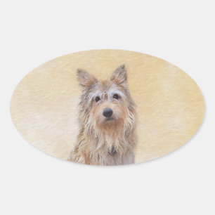 Adesivo Oval Pintura de Berger Picard - Arte de Cachorro Origin