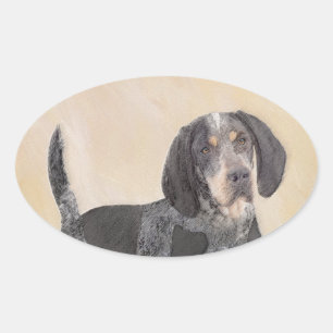 Adesivo Oval Pintura de Connhound Bluetick - Cachorro Original 