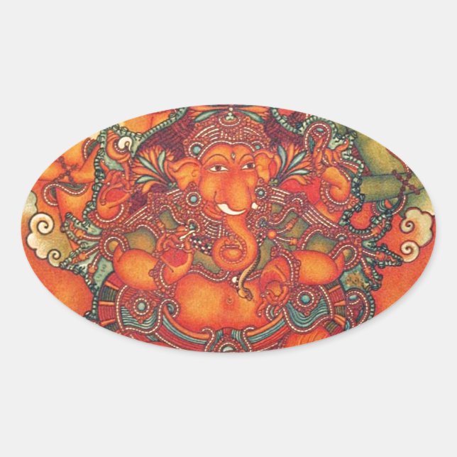 ADESIVO OVAL PINTURA DE GANESH ANTIGO (Frente)