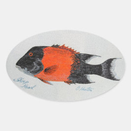 Adesivo Oval Pintura em folha de ovinos