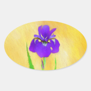 Adesivo Oval Pintura em Íris com pérola - Cão original branc