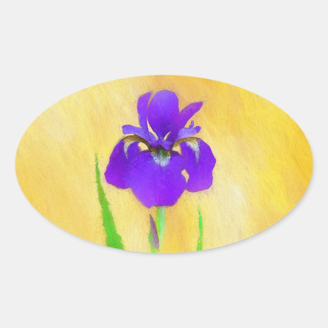 Adesivo Oval Pintura em Íris com pérola - Cão original branco A (Frente)