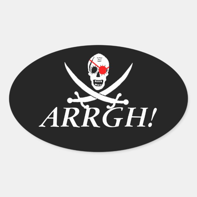 Adesivo Oval Pirate ARRGH (Frente)