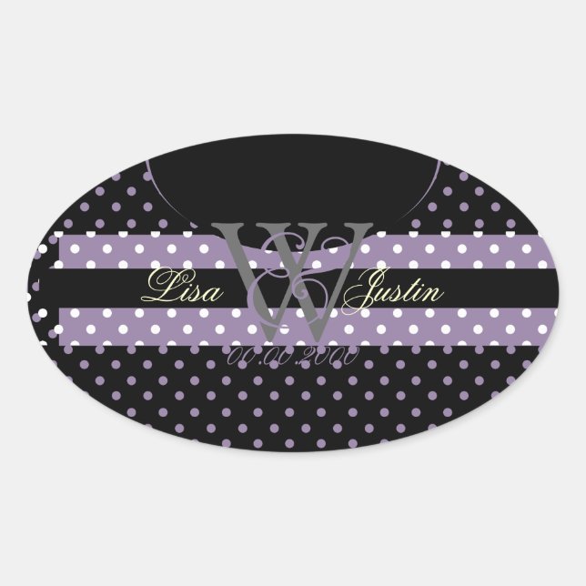 Adesivo Oval PIxDezines DIY color, Dots et al./lavanda (Frente)