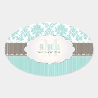 Adesivo Oval PixDezines la paloma damask/DIY color