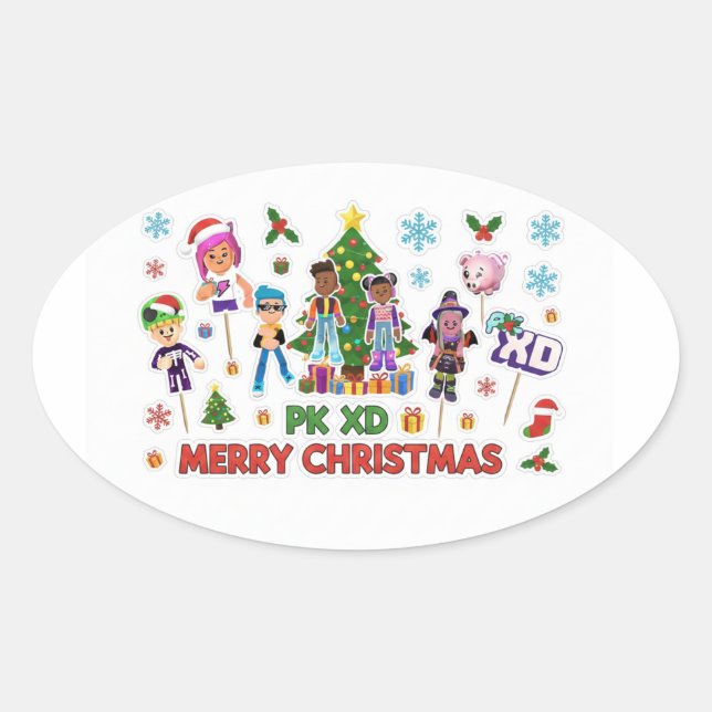 Adesivo Oval PK XD Game for video games lover (Frente)