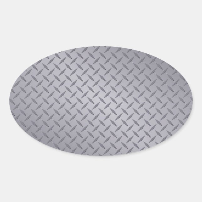 Adesivo Oval Placa de Diamante de Cinza de Aço (Frente)