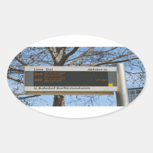 Adesivo Oval Placa de Parada de Ônibus em Berlim