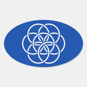 Adesivo Oval Planet earth flag